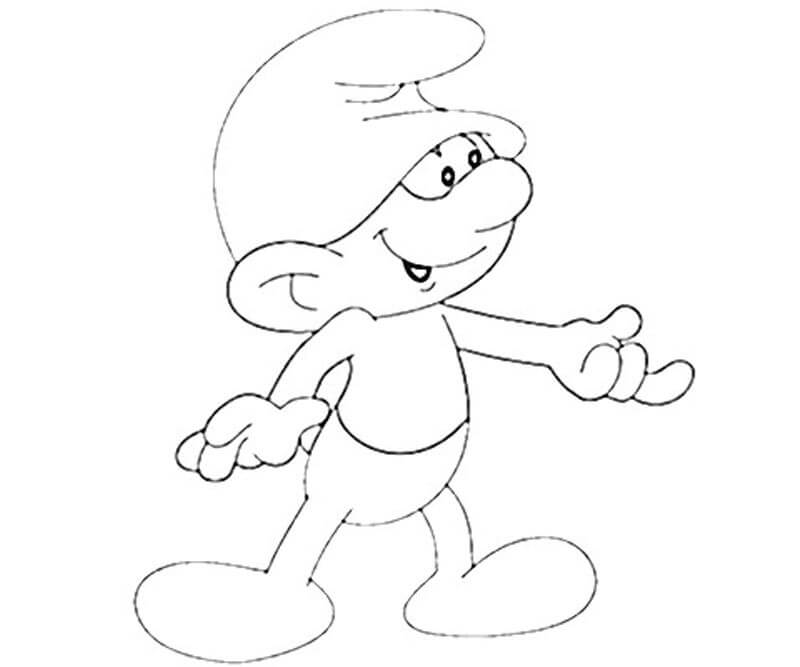 Desenho de Smurf Desastrado para Colorir com Tinta Guache e Pintar