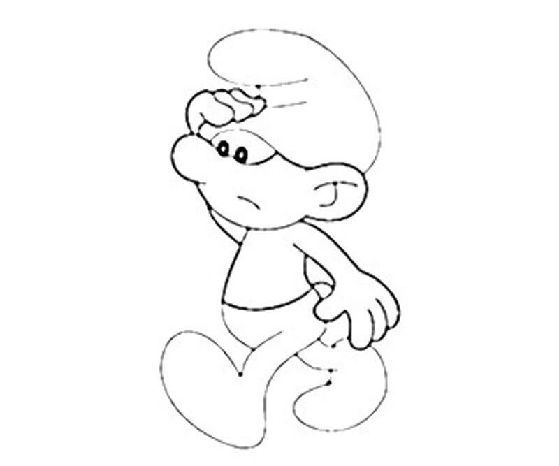 Desenho de Smurf Desastrado para Colorir e Baixar Pdf e Pintar