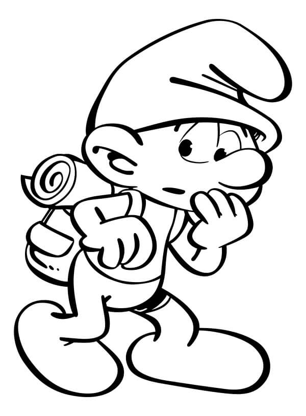 Desenho de Smurf Desastrado para Colorir Imprimivel e Pintar