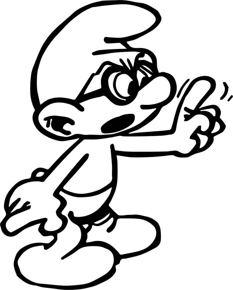 Desenho de Smurf Gênio para Colorir com Giz de Cera e Pintar