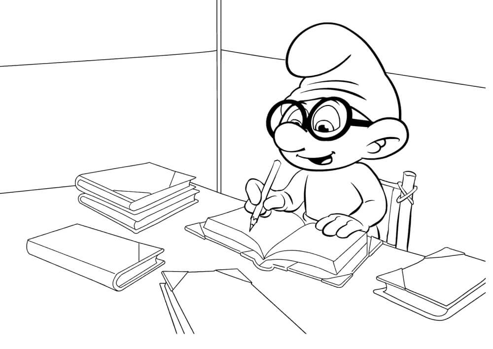 Desenho de Smurf Gênio para Colorir e Baixar Pdf e Pintar