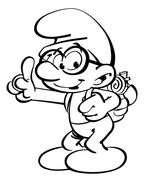 Desenho de Smurf Gênio para Colorir Imprimivel e Pintar