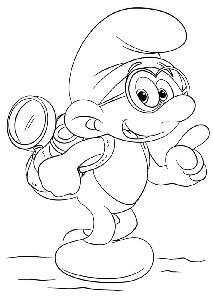 Desenho de Smurf Gênio para Colorir Pdf e Pintar