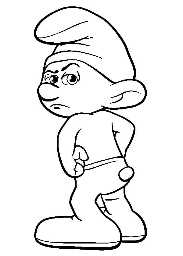 Desenho de Smurf Ranzinza para Colorir Download e Pintar