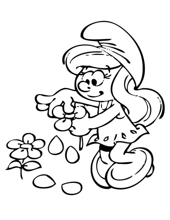 Desenho de Smurfette para Colorir com Giz de Cera e Pintar