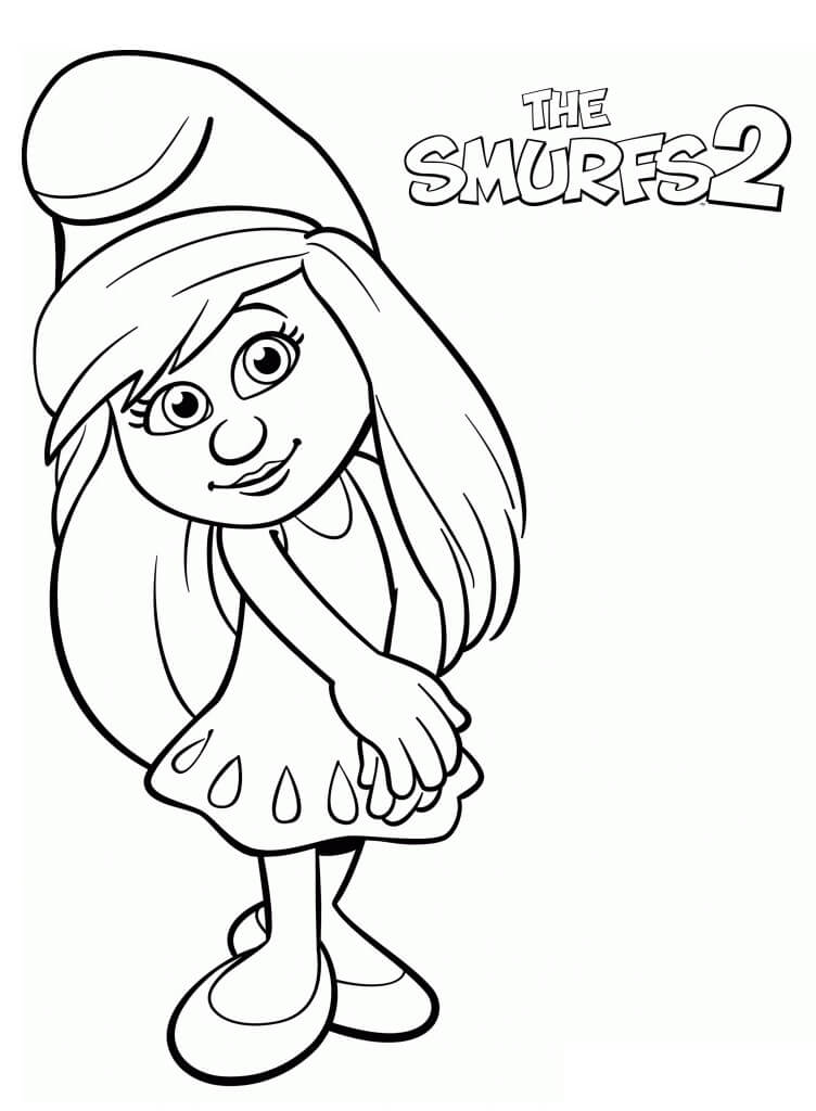 Desenho de Smurfette para Colorir e Baixar Pdf e Pintar