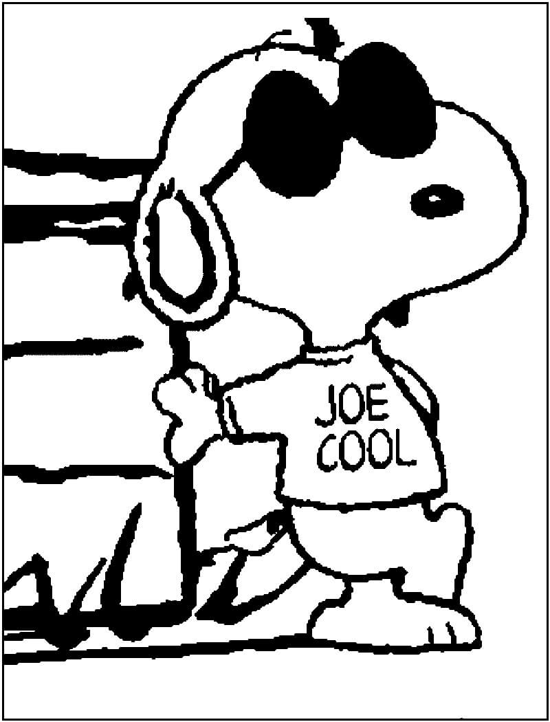 Desenho de Snoopy Estiloso para Colorir com Giz de Cera e Pintar