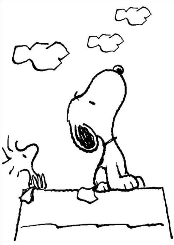 Desenho de Snoopy para Colorir Download e Pintar