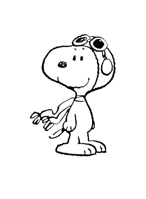 Desenho de Snoopy Piloto de Avião para Imprimir e Colorir e Pintar