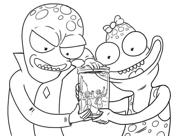 Desenhos Solar Opposites Korvo e Jesse para Colorir e Pintar