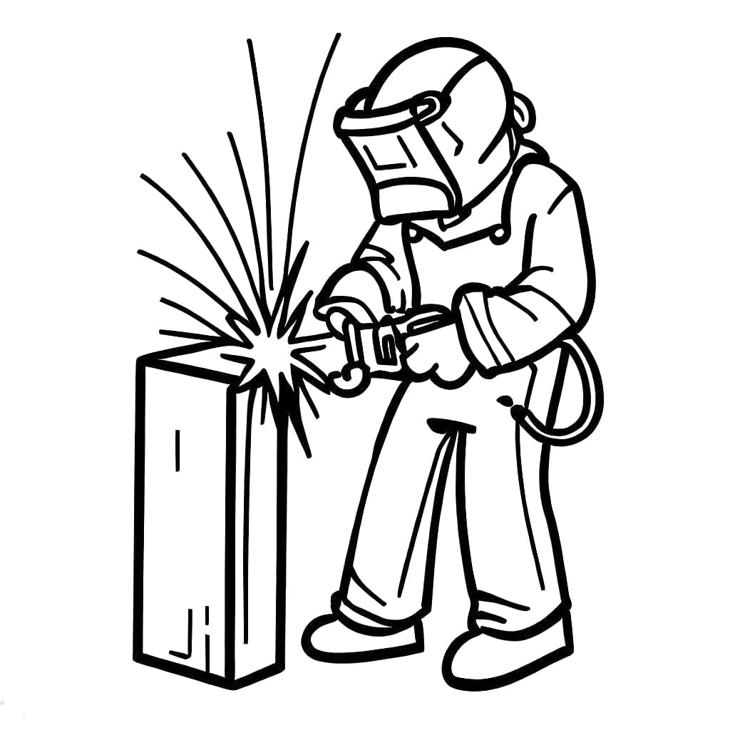 Desenho de o Soldador para Colorir e Pintar