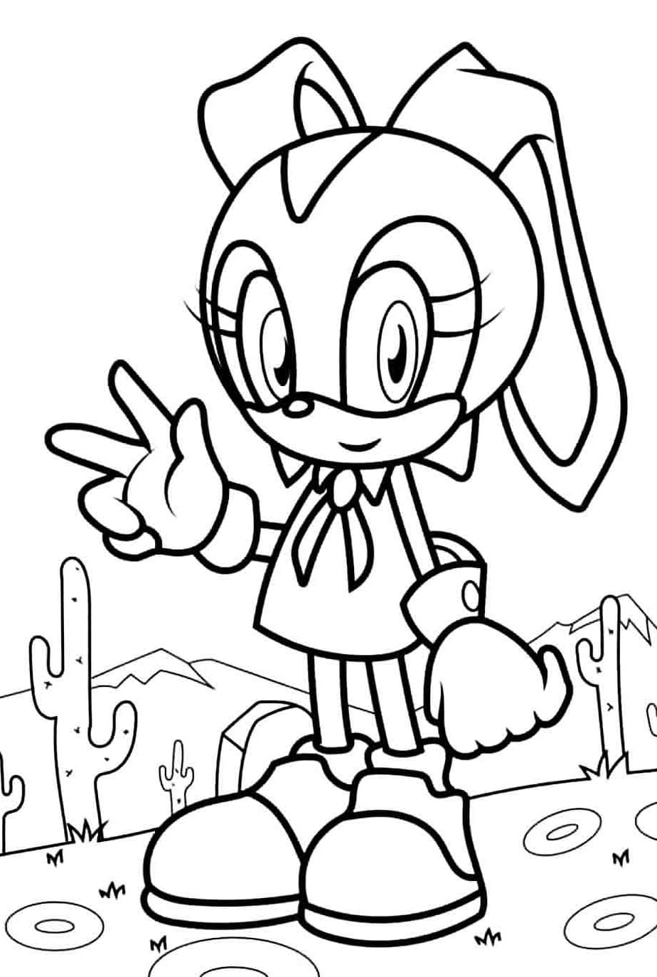 Desenho de Linda Cream The Rabbit do Sonic para Colorir
