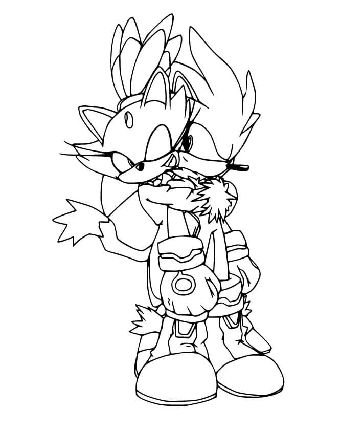 Desenho Blaze e Silver Sê Abraçando para Colorir