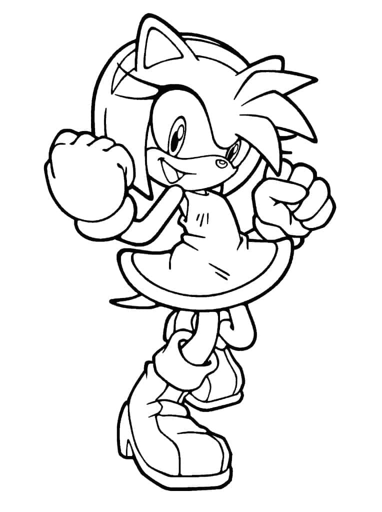 Desenho de Amy Rose do Super Sonic para Colorir