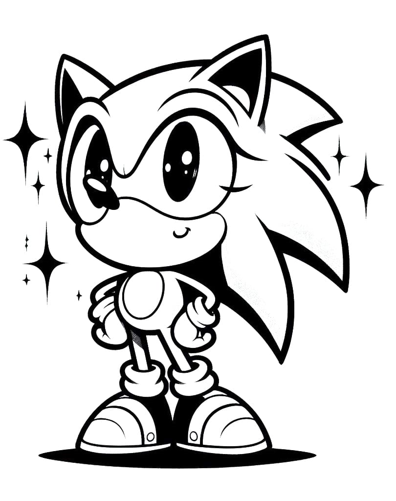 Desenho de Chibi Sonic para Colorir