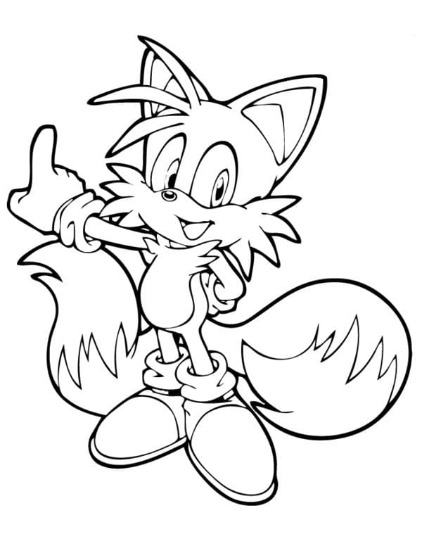 Desenho de Miles Tails de Sonic para Colorir Grátis