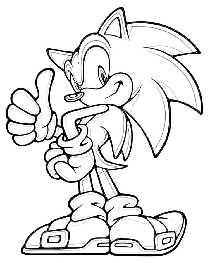 Desenho de Sonic após Vencer Partida de Jogo para Colorir