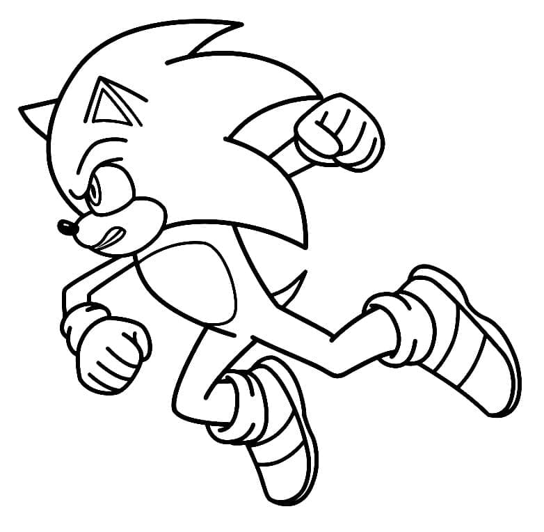 Desenho de Sonic Atacando Vilão para Colorir
