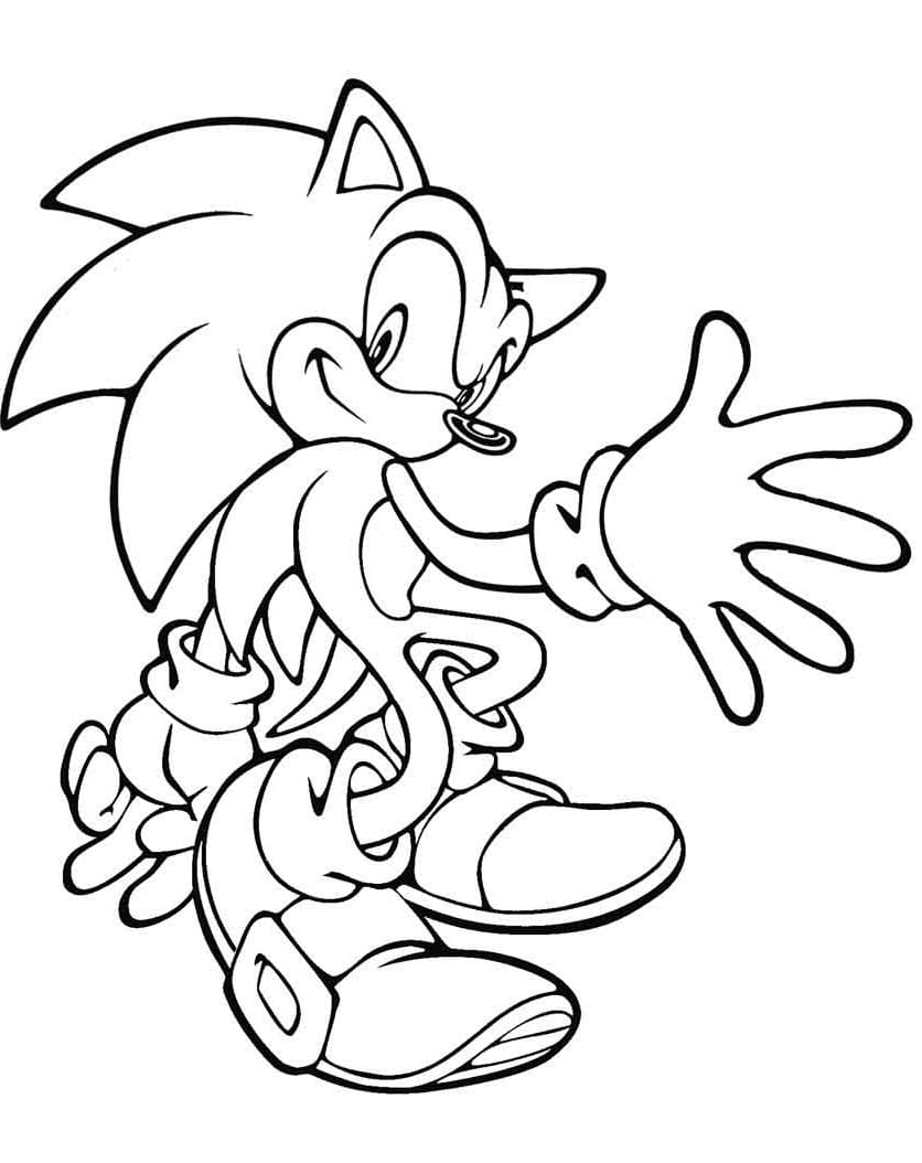 Desenho do Game do Sonic para Colorir com Lapiz de Cor