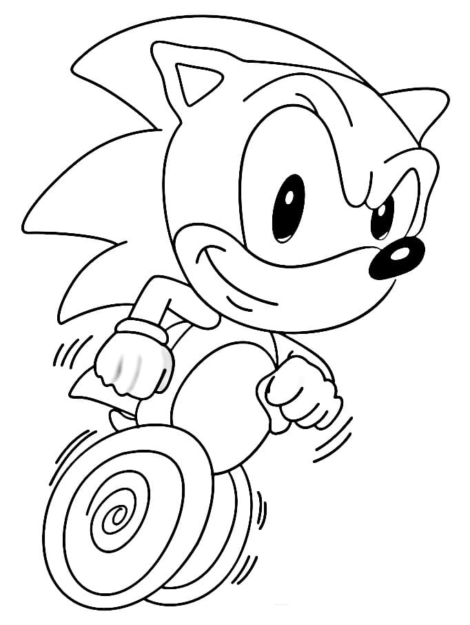 Desenho do Sonic Correndo em Velocidade Incrível para Colorir