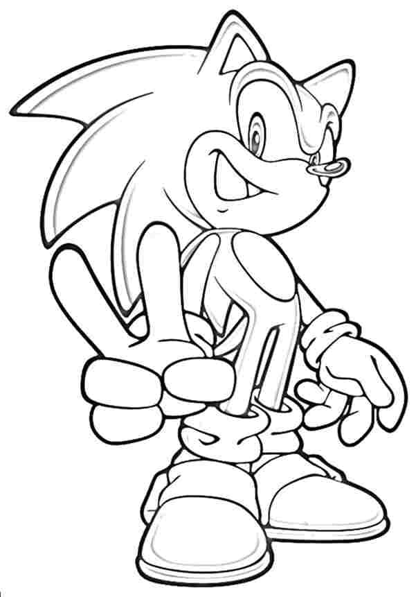 Desenho do Sonic Feliz para Colorir