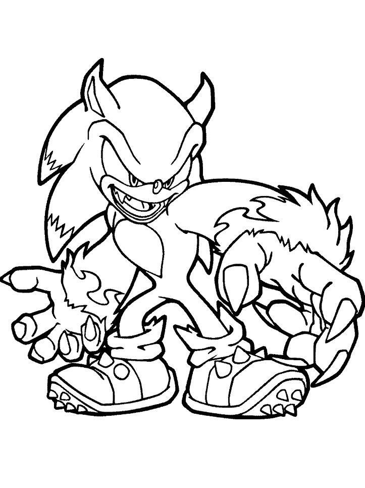 Desenho do Sonic Monstro para Colorir
