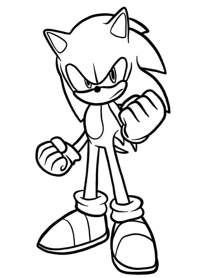 Desenho do Sonic Preparado para Nova Aventurá para Colorir