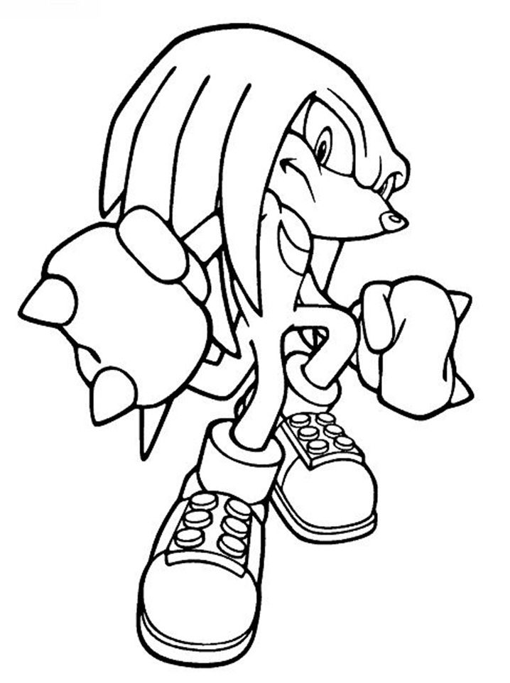 Desenho para Colorir Knuckles The Echidna do Sonic