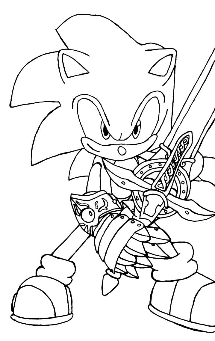Desenho Sonic Lutando para Colorir