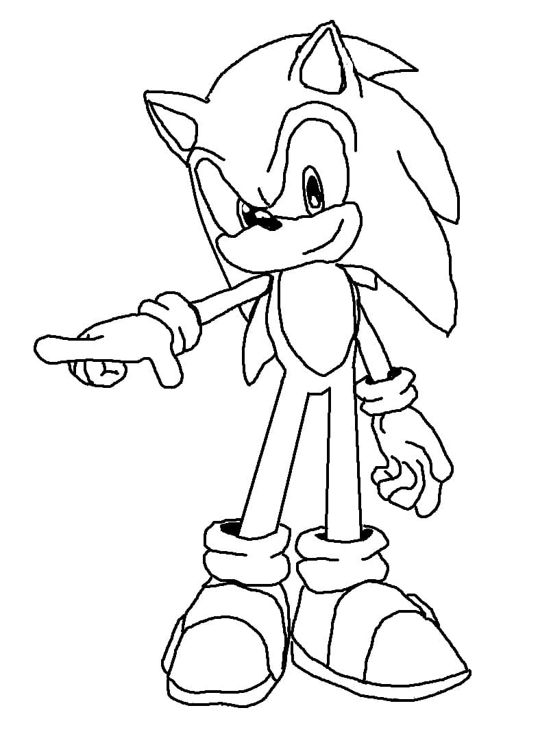 Download Desenho do Sonic Feliz para Pintar com Giz de Cera