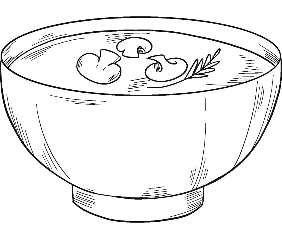 Desenho de Sopa Download para Imprimir e Colorir e Pintar