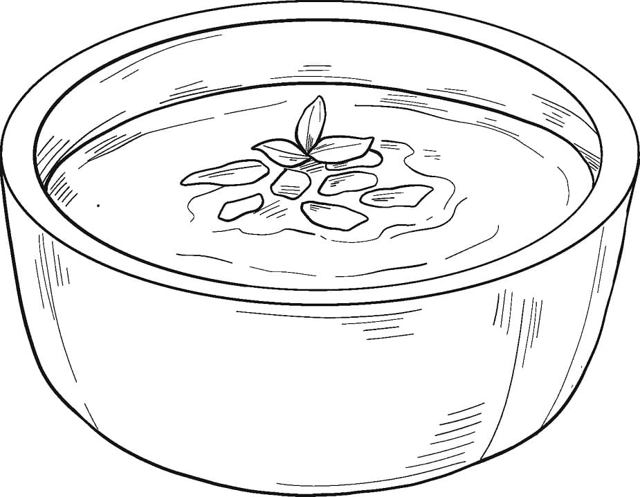 Desenho de Sopa Download Pdf para Colorir e Pintar