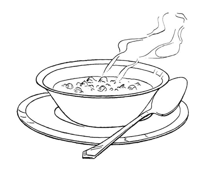 Desenho de Sopa para Colorir Pdf Grátis e Pintar