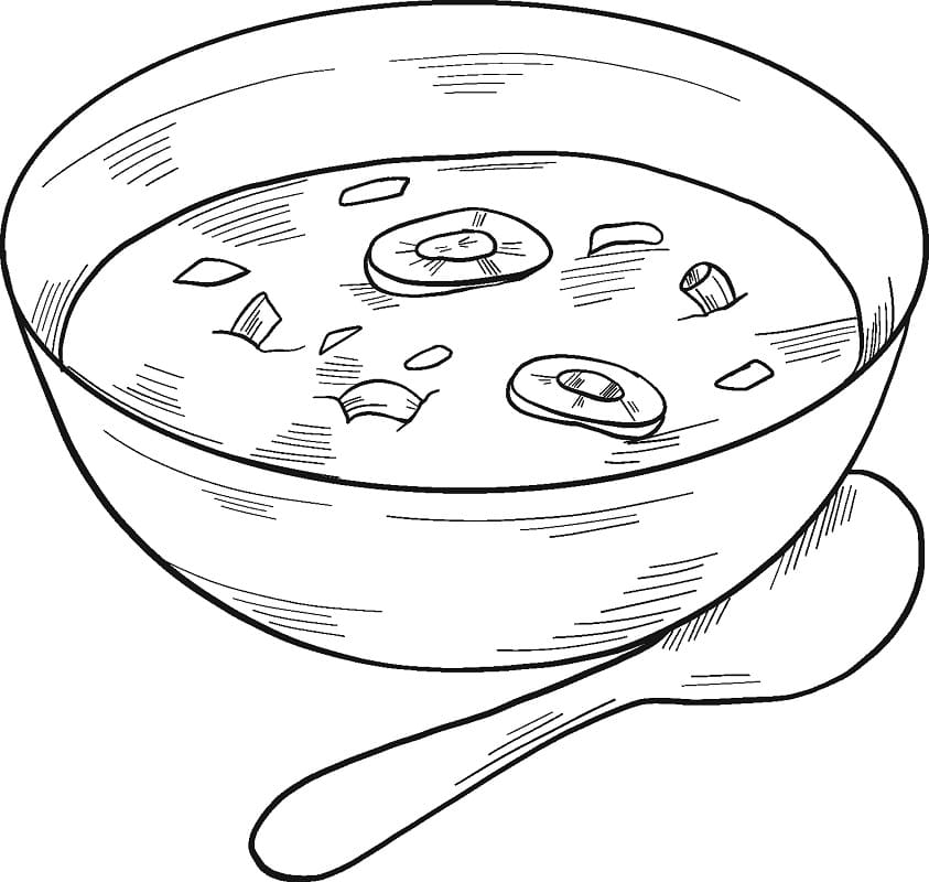 Desenho de Sopa Pdf para Colorir Grátis e Pintar