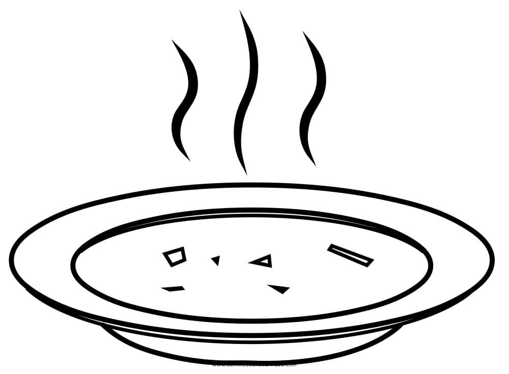 Desenho de Sopa Pdf para Imprimir e Colorir e Pintar