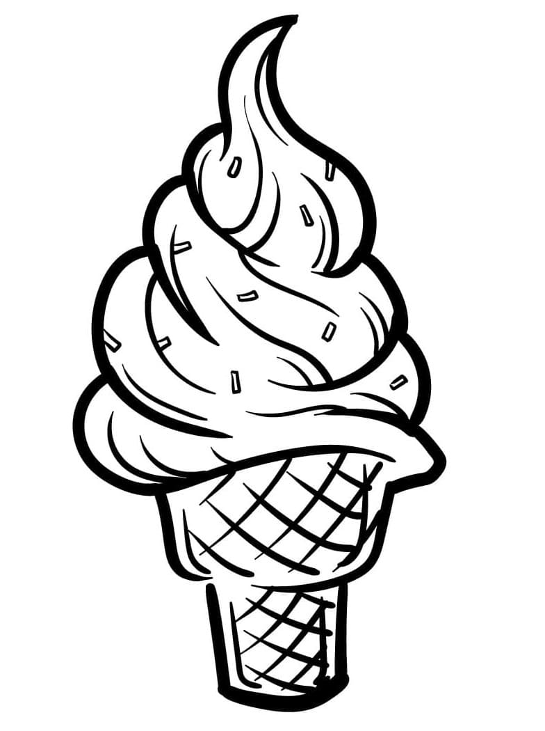 Desenho de Belo Sorvete para Colorir e Pintar