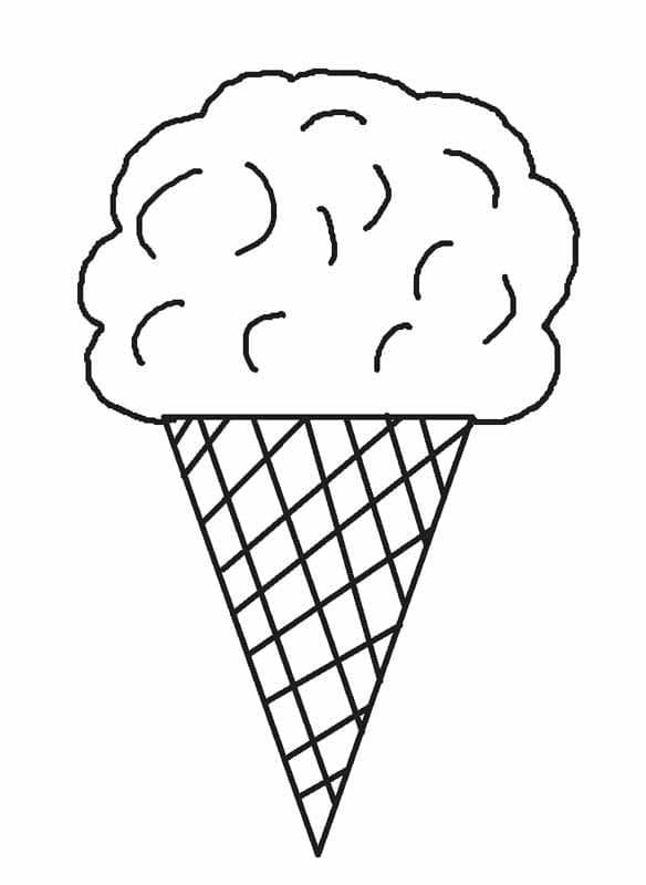 Desenho de Sorvete Grátis Pdf para Colorir e Pintar