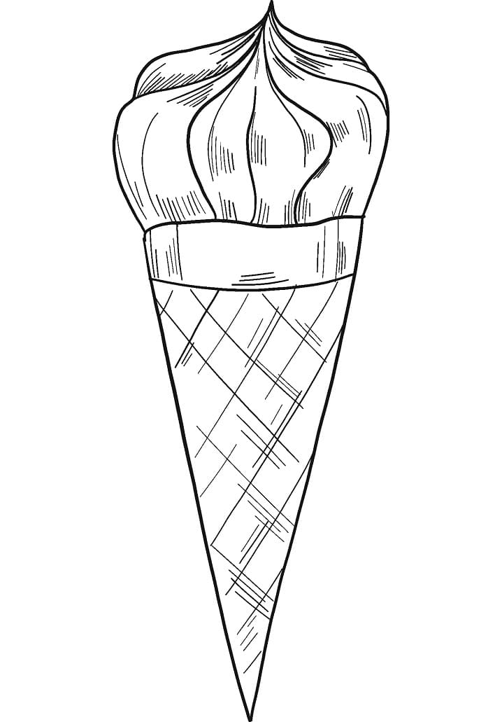 Desenho de Sorvete Imprimivel para Imprimir e Colorir e Pintar