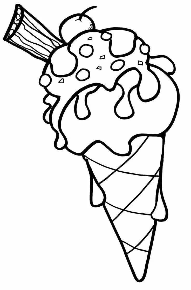 Desenho de Sorvete para Colorir Pdf Imprimivel e Pintar