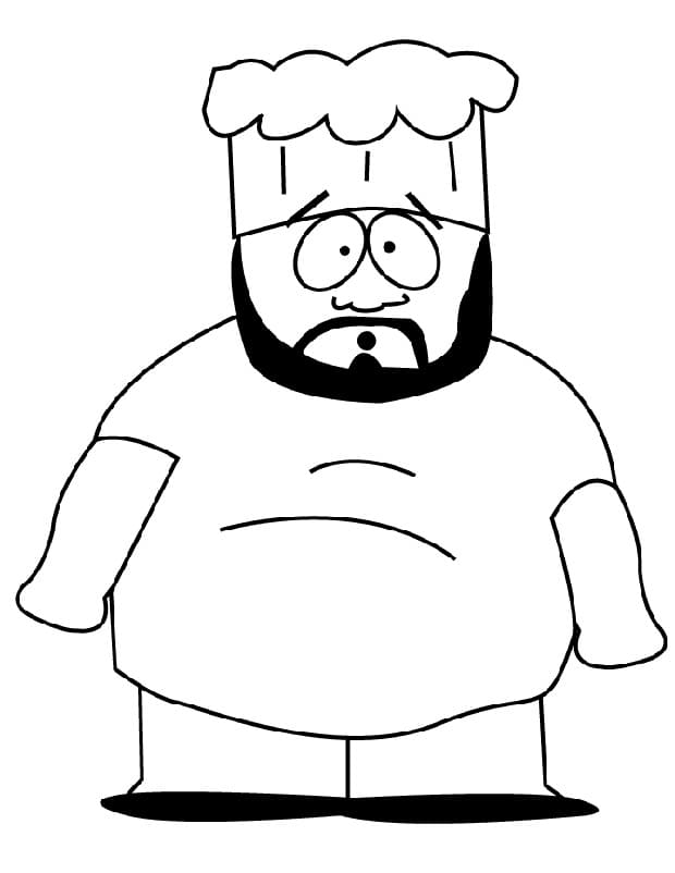 Desenho Chef de South Park para Colorir e Pintar