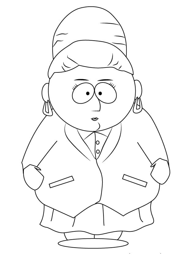 Desenho Shelia de South Park para Colorir e Pintar