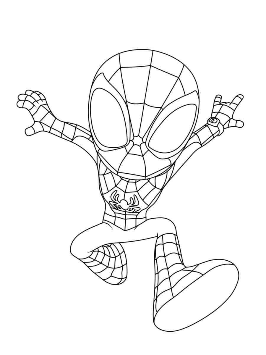 Desenho para Imprimir de Spidey Grátis e Pintar