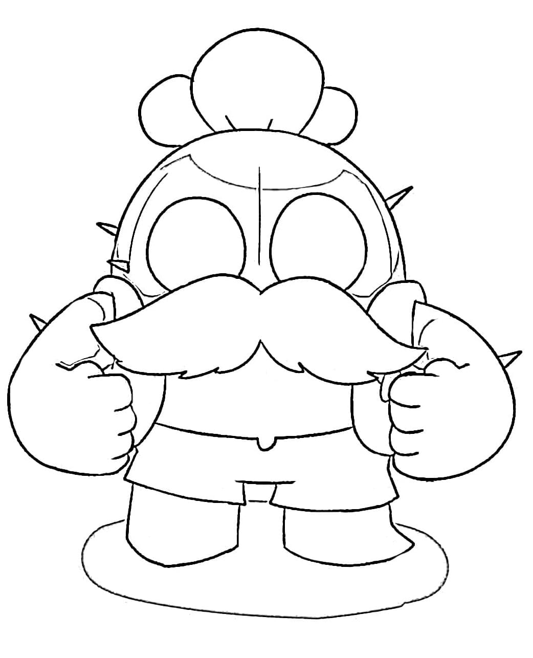 Desenho de Spike Brawl Stars Grátis para Crianças para Colorir e Pintar