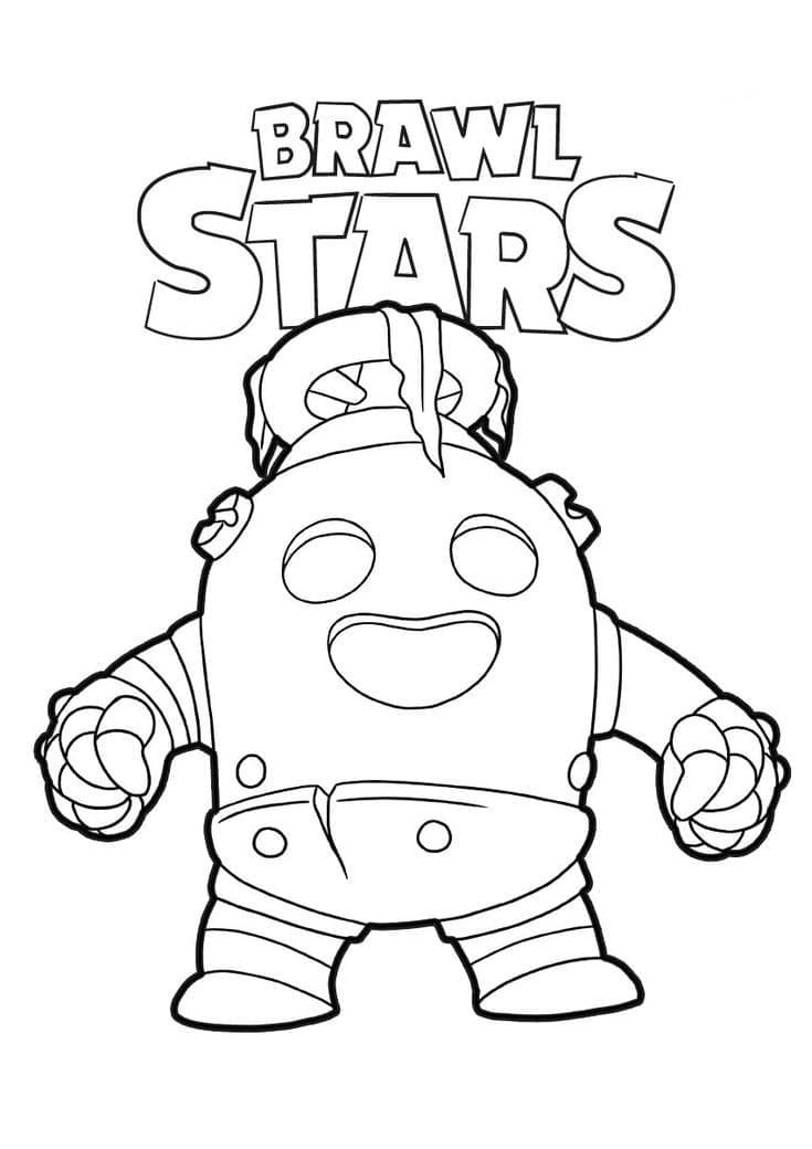 Desenho de Spike Brawl Stars Grátis para Colorir e Pintar