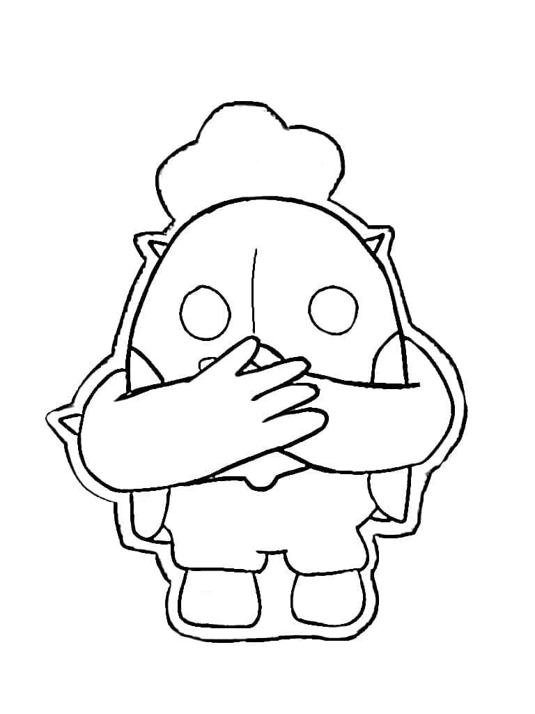 Desenho de Spike Brawl Stars Imprimivel Grátis para Crianças para Colorir e Pintar