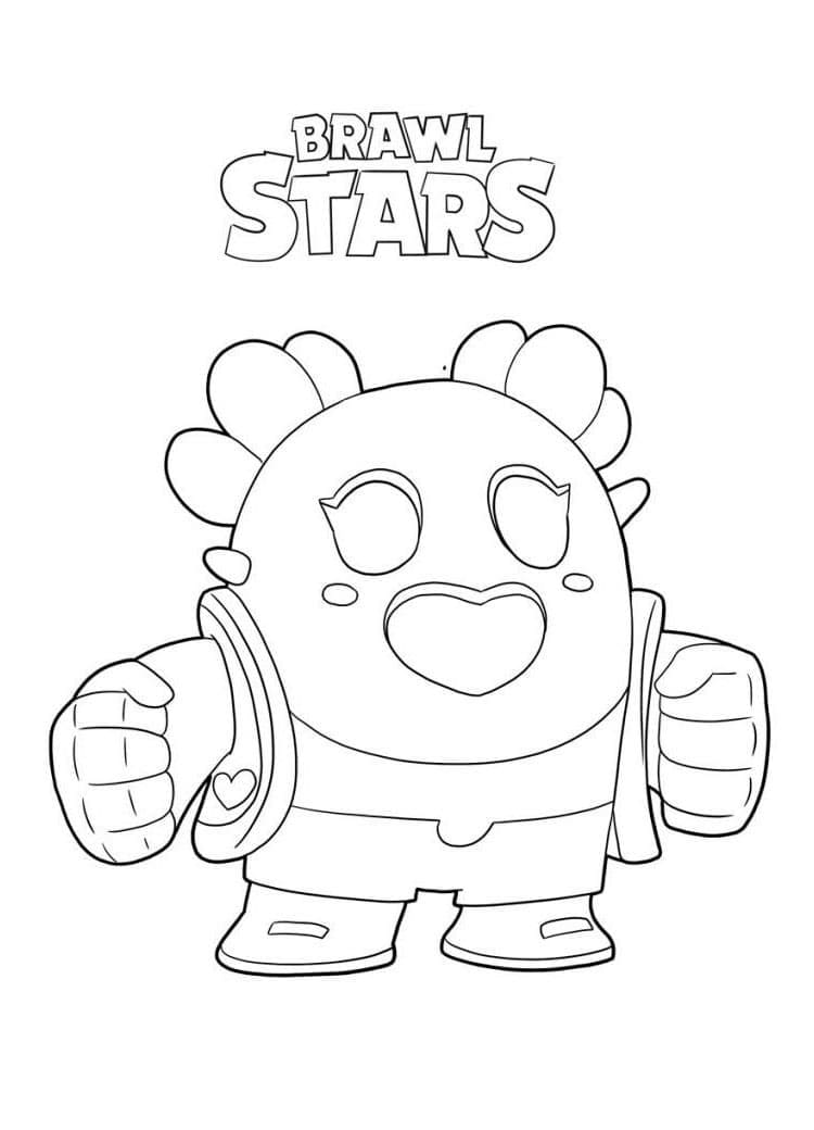 Desenho de Spike Brawl Stars Imprimivel Grátis para Colorir e Pintar