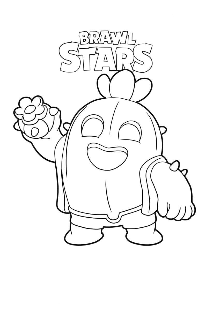 Desenho de Spike Brawl Stars Imprimivel para Colorir e Pintar