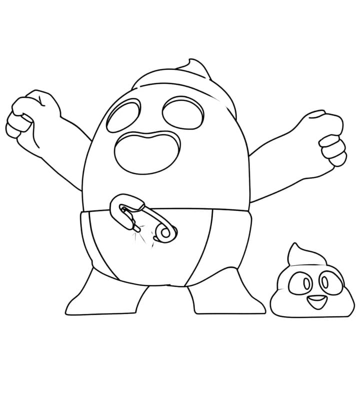 Desenho de Spike Brawl Stars para Crianças para Colorir e Pintar