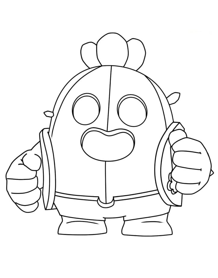 Desenho de Spike de Brawl Stars para Colorir e Pintar