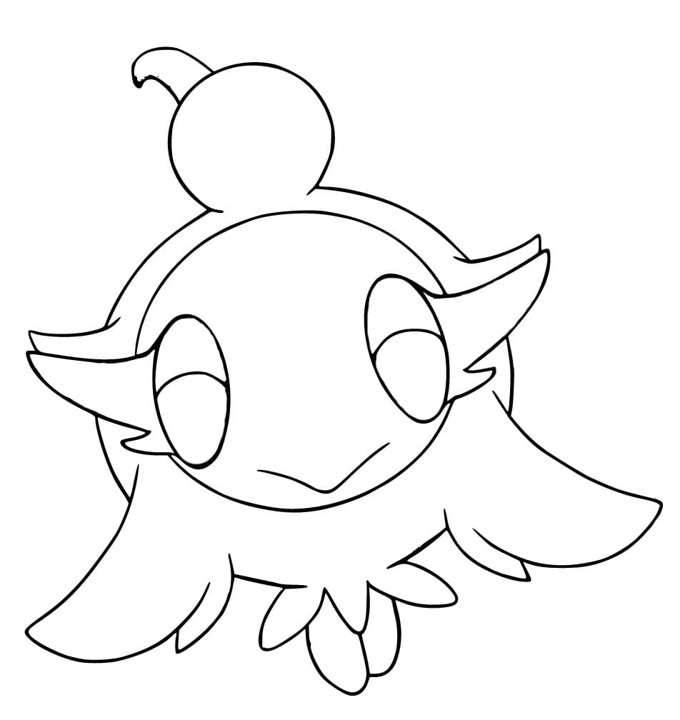 Desenho de Pokemon Spritzee Sorridente para Colorir e Pintar